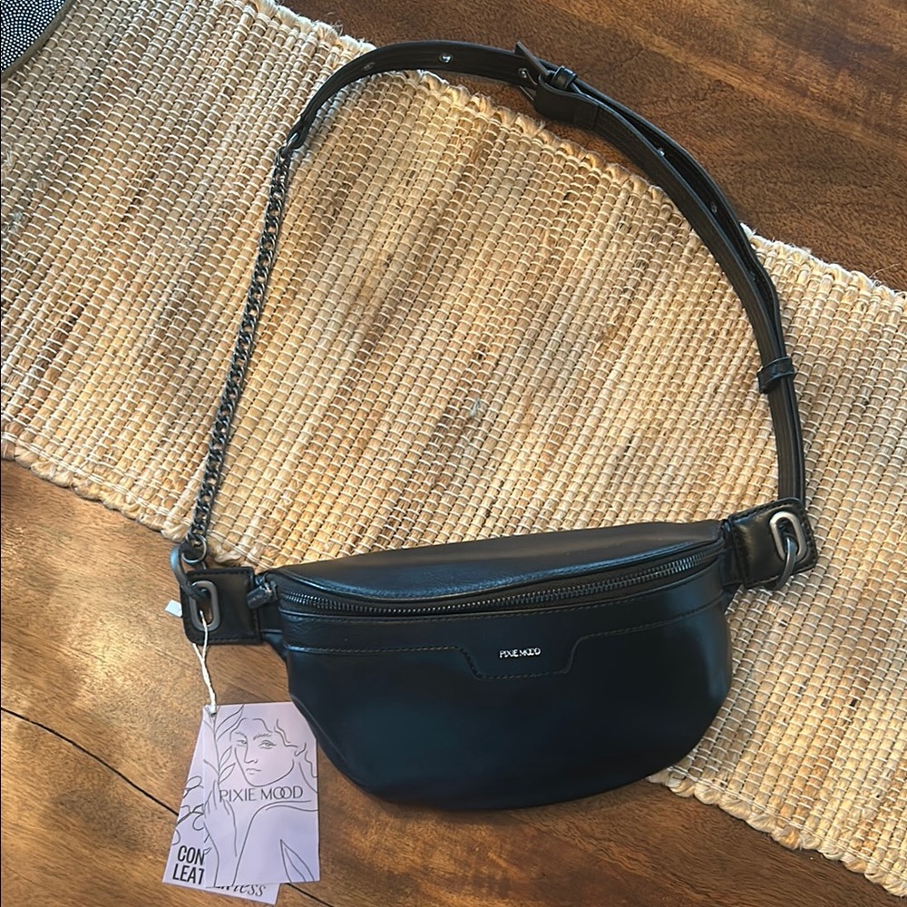 Pixie Mood Black Crossbody Bag with Adjustable Strap